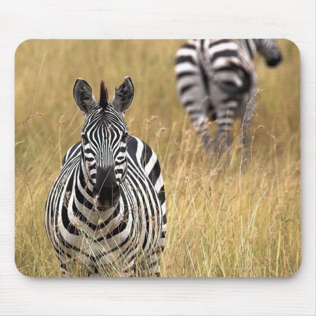 Zebras in tall grass mouse pad (Front)