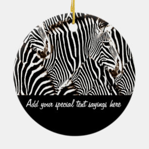 Zebras love_ ceramic tree decoration