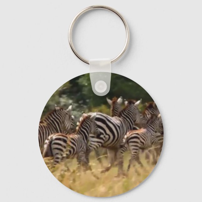 Zebras on the Move: A Journey of a Thousand Miles Key Ring (Front)