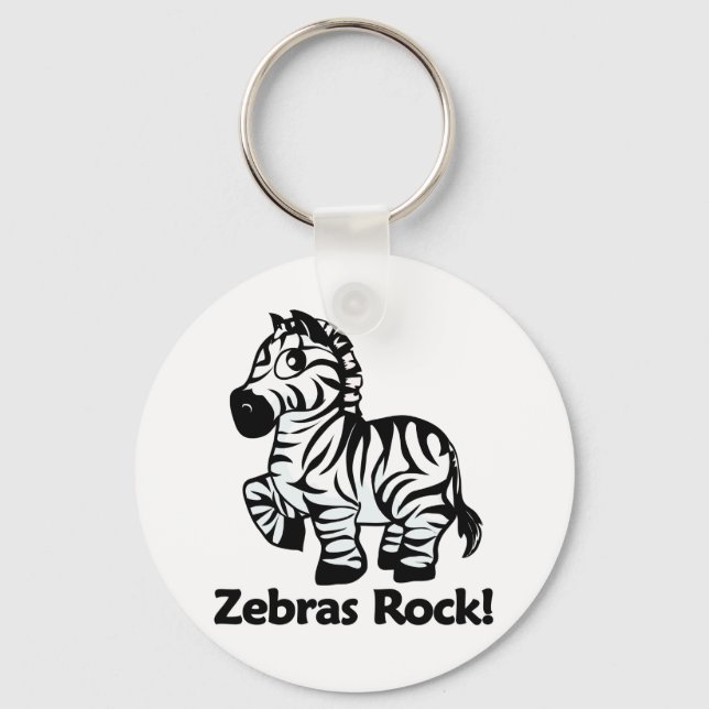 Zebras Rock! Key Ring (Front)