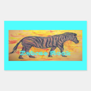 Zebras Rock Rectangular Sticker