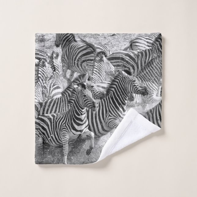 Zebras running bath towel set (Wash Cloth)