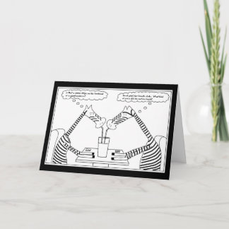 Zebras Sharing a Milkshake Birthday Card