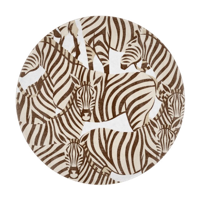 Zebras, wild savanna, seamless pattern cutting board (Front)