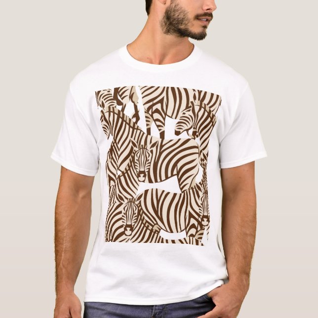 Zebras, wild savanna, seamless pattern T-Shirt (Front)