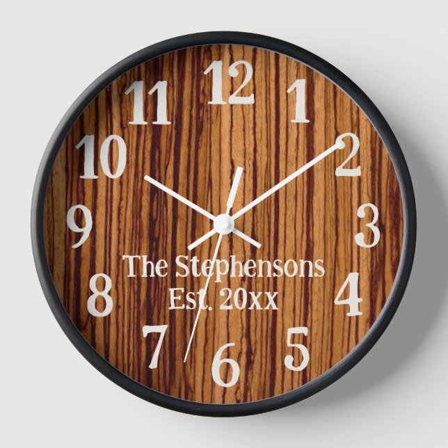 Zebrawood-look Clock (Front)