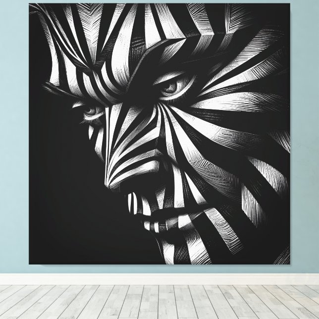 Zebrine Canvas Print (Insitu(Wood Floor))
