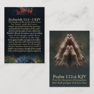 Zechariah 12:1-10 and Psalm 122:6 KJV Card