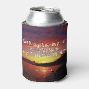 Zechariah 4:6 NOT BY MIGHT Inspirational Scripture Can Cooler