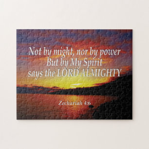 Zechariah 4:6 NOT BY MIGHT NOR BY POWER Christian Jigsaw Puzzle