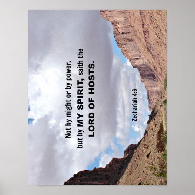 Zechariah 4:6 Not by might, nor by power.... Poster (Front)