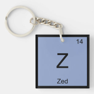 Zed Name Chemistry Element Periodic Table Key Ring