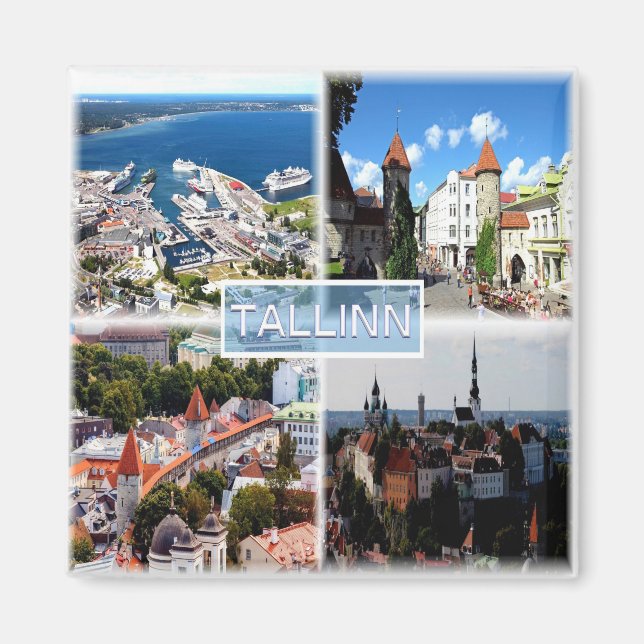 zEE005 TALLINN, Old City, Harbour, Estonia- Magnet (Front)
