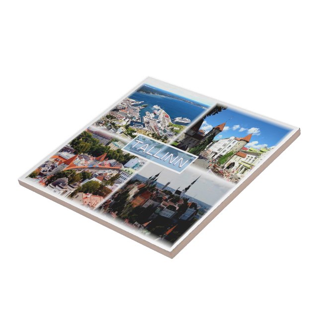 zEE005 TALLINN, Old City, Harbour, Estonia Tile (Side)
