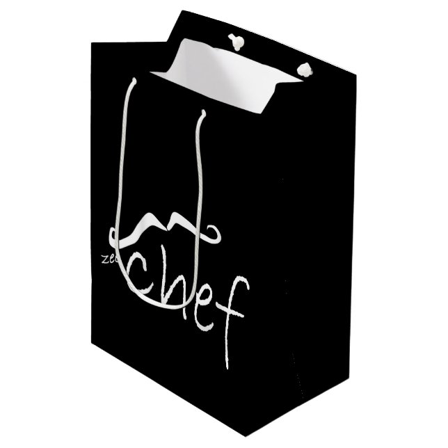 Zee French Chef Black MGB Medium Gift Bag (Front Angled)