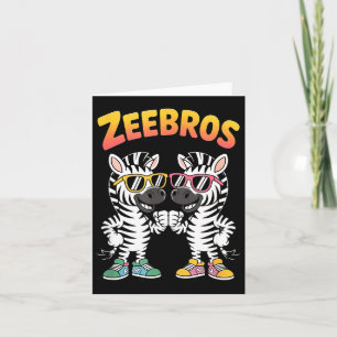 Zeebros Cute Zebra Duo Design For Zebros Lovers  Card