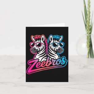 Zeebros Cute Zebra Duo Design For Zebros Lovers  Card