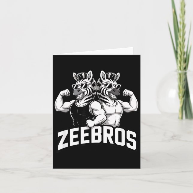 Zeebros Cute Zebra Duo Design For Zebros Lovers  Card (Front)
