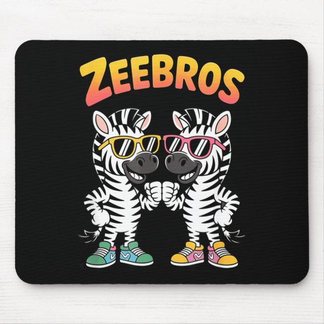 Zeebros Cute Zebra Duo Design For Zebros Lovers  Mouse Pad (Front)
