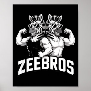 Zeebros Cute Zebra Duo Design For Zebros Lovers  Poster