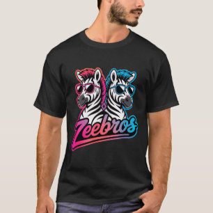 Zeebros Cute Zebra Duo Design For Zebros Lovers  T-Shirt