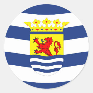 Zeeland flag Netherlands province dutch region sym Classic Round Sticker