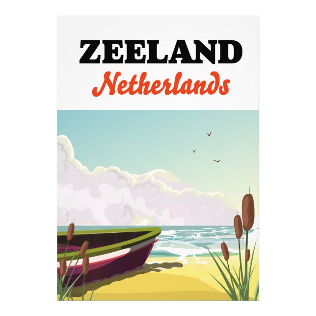 Zeeland Netherlands beach travel poster (Front)