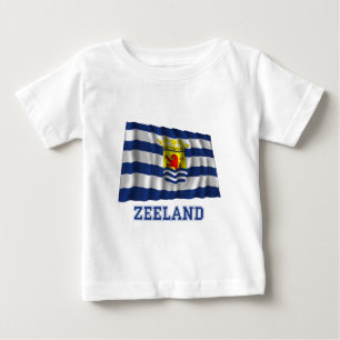 Zeeland Waving Flag with Name Baby T-Shirt