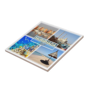 zEG062 mosaic of HURGHADA in Egypt Red Sea, Tile