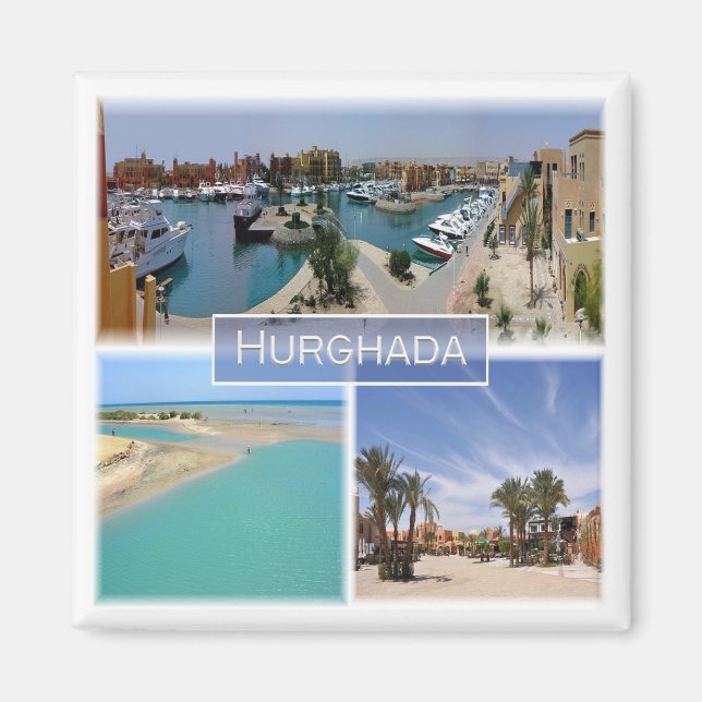 zEG065 mosaic of HURGHADA Red Sea in Egypt, Fridge Magnet (Front)