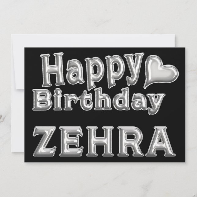 Zehra Happy Birthday Karte Grußkarte mit Herz Card (Front)