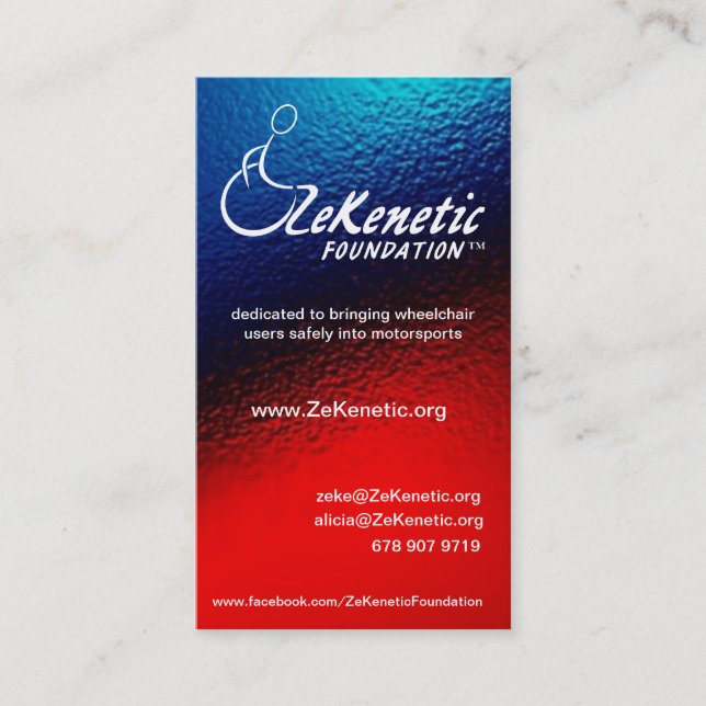 ZeKenetic Foundation Business Cards (Front)