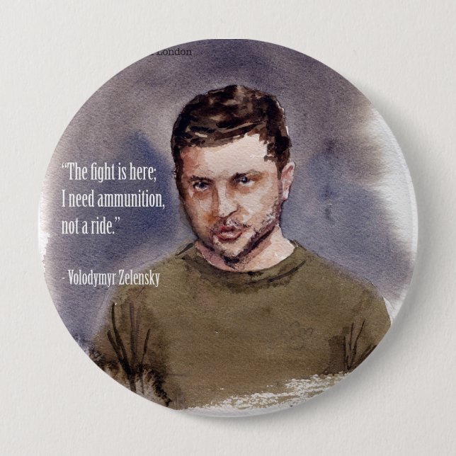 Zelensky, Volodymir 10 Cm Round Badge (Front)