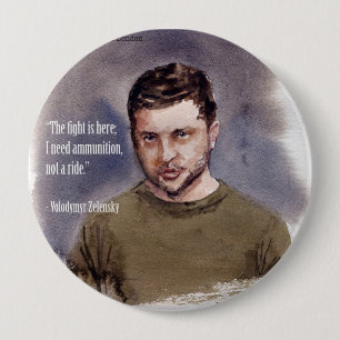 Zelensky, Volodymir 10 Cm Round Badge