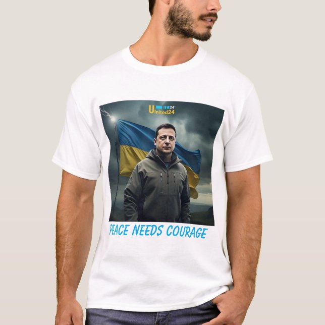 Zelenskyy Flag Ukraine United24 Strength t-shirt  (Front)