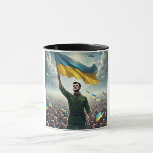 Zelenskyy Rallies the People of Ukraine Mug