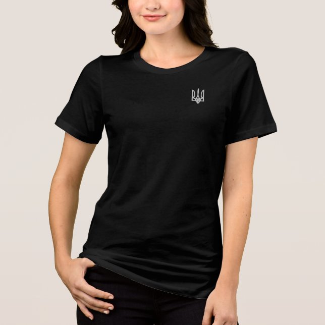 Zelenskyy Style | Ukrainian Trident Design Tri-Blend Shirt (Front)