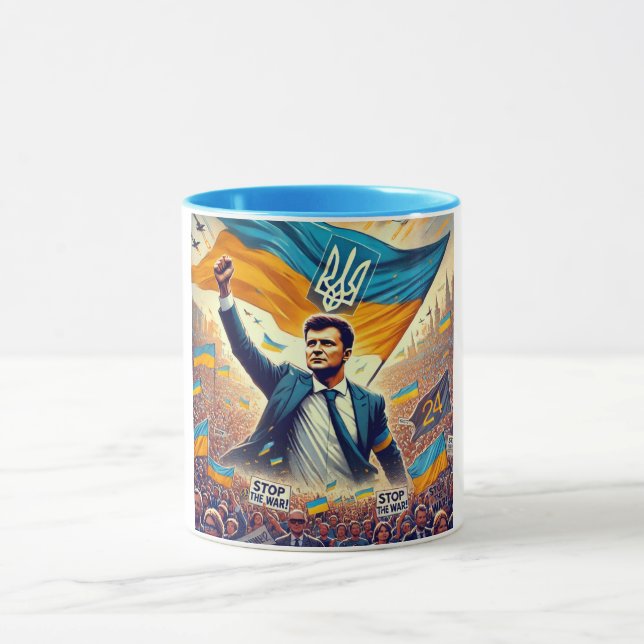 Zelenskyy Ukraine Support Coffee Mug (Center)