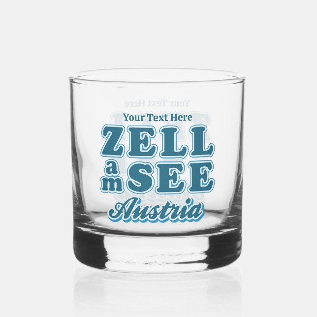 Zell am See Custom Text Whiskey Glass (Front)
