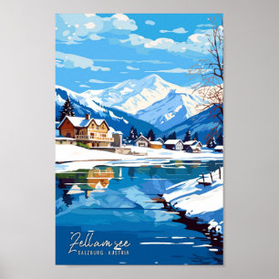 Zell am see Salzburg Austria Travel Illustration Poster