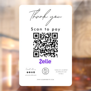 Zelle QR Code Logo Scan to Pay Thank you