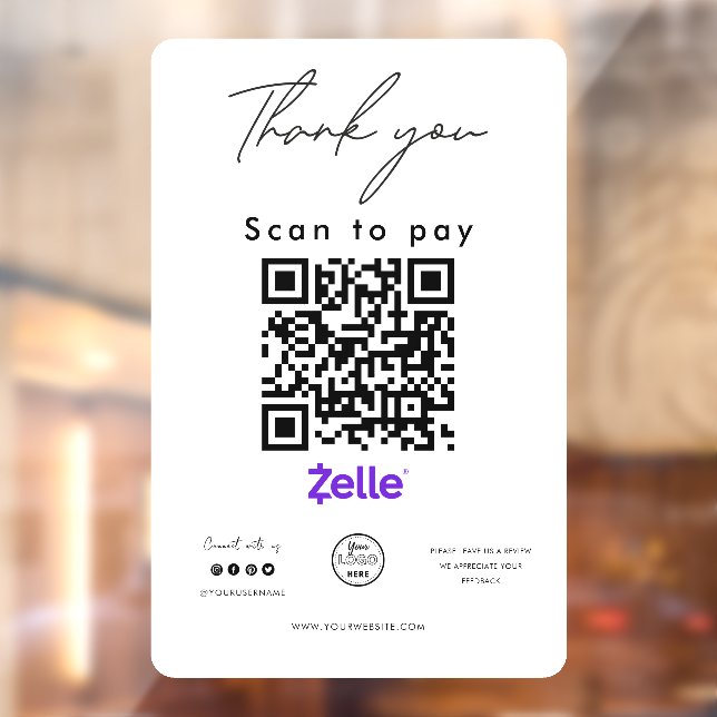 Zelle QR Code Logo Scan to Pay Thank you (Sheet 2)