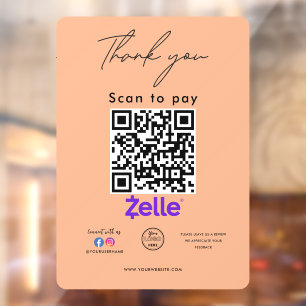 Zelle QR Code Logo Thank you Scan to Pay