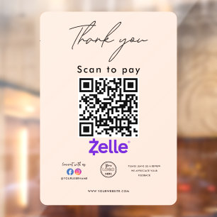 Zelle QR Code Logo Thank you Scan to Pay