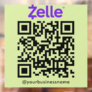 Zelle QR Code Payment Scan to Pay Lime Green
