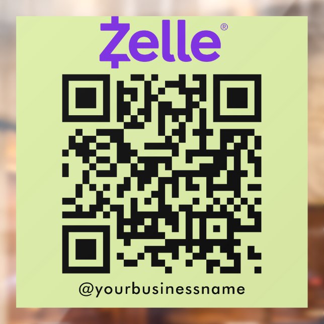 Zelle QR Code Payment Scan to Pay Lime Green (Sheet 2)