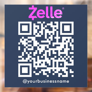 Zelle QR Code Payment Scan to Pay Navy Blue