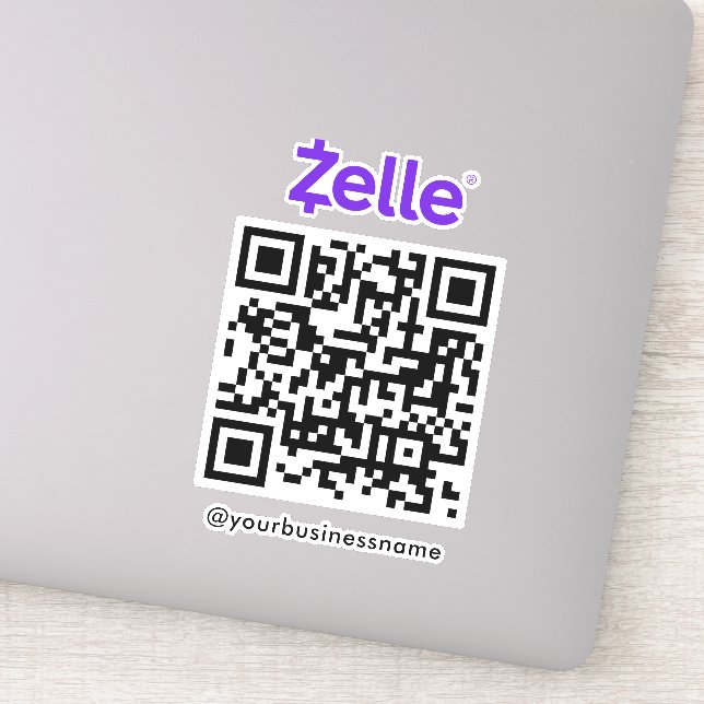 Zelle QR Code Payment Scan to Pay White (Detail)