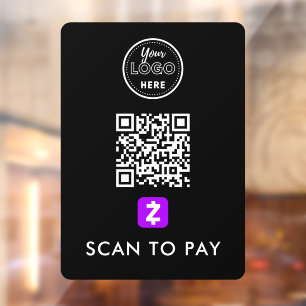 Zelle QR Code Scan to Pay Modern Logo Black