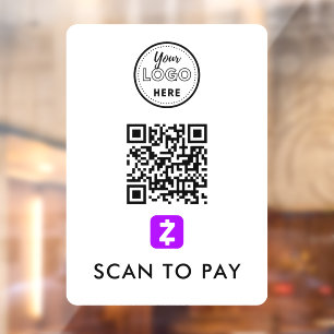 Zelle QR Code Scan to Pay Modern Logo White